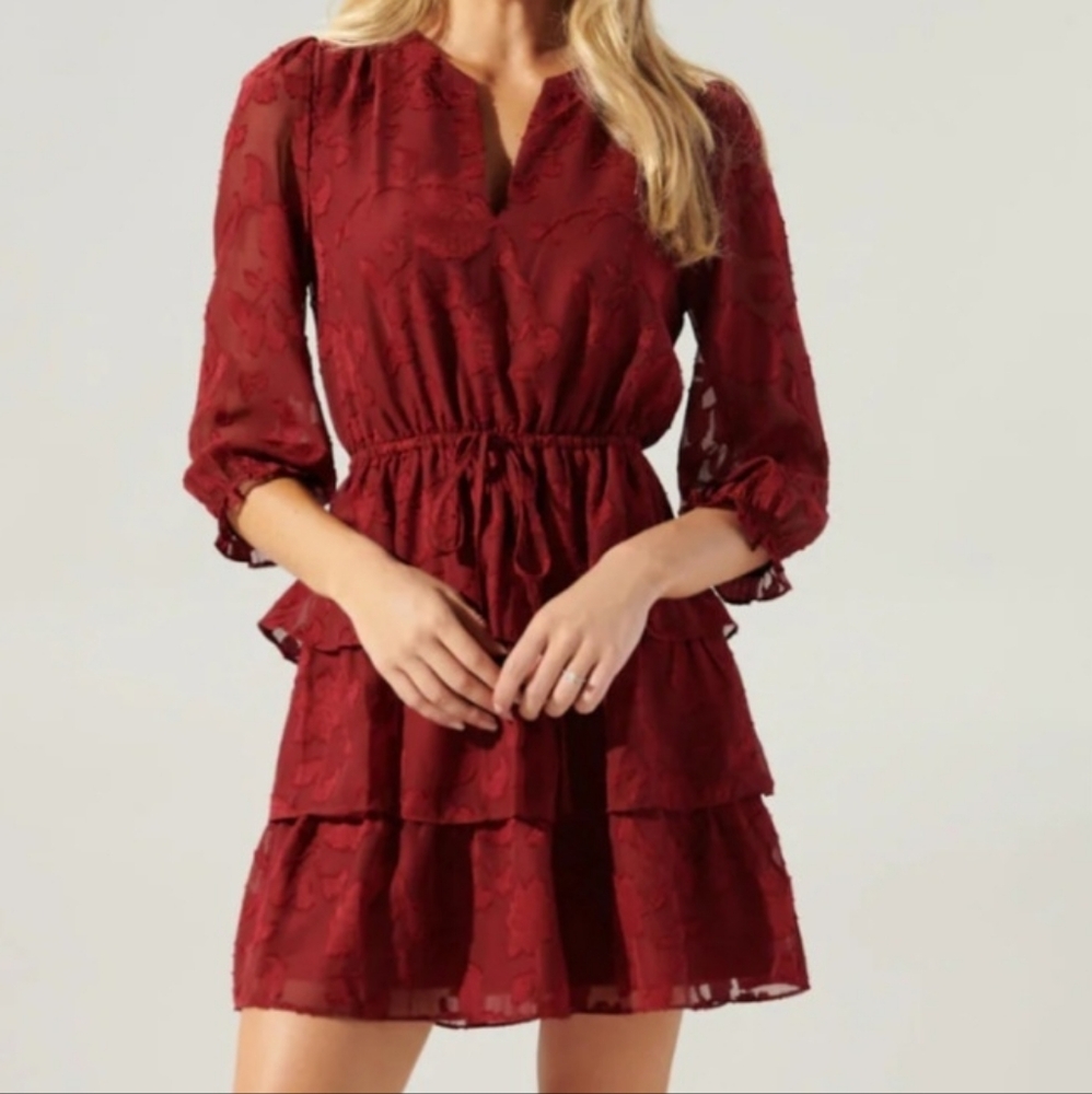 Sugarlips Deep Red Lace Long Sleeve Dress 💘